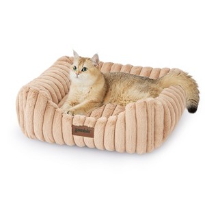 ZOMISIA Cat Beds - Rectangle Orthopedic Pet Bed with Fluffy Washable Cover and Anti-Slip Bottom - 1 of 4