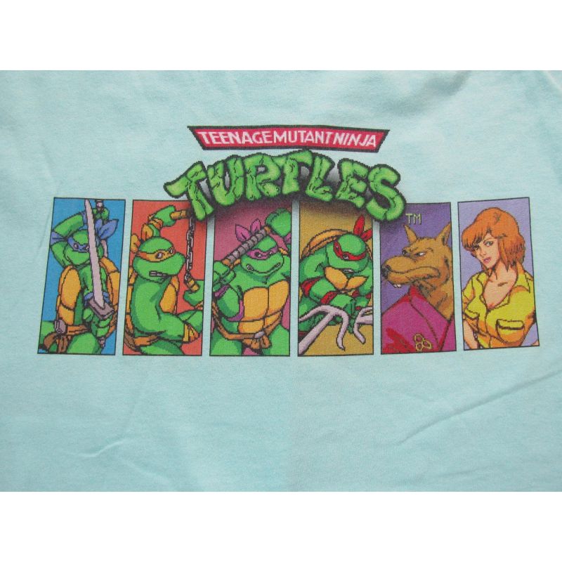 TMNT Classic Characters Splinter and April O'Neil Men's Celadon Graphic Tee, 2 of 3
