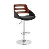 Armen Living Karter Adjustible Bar Stool Cream and Walnut - 3 of 4