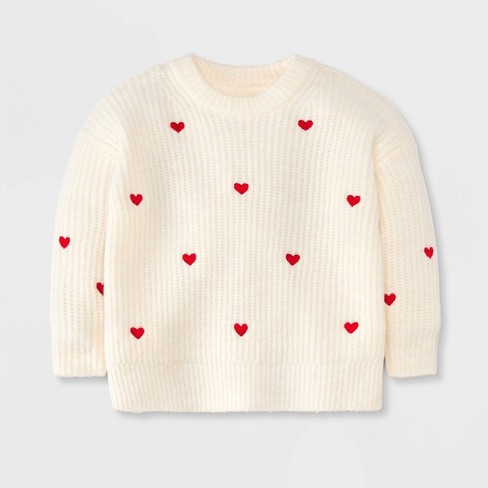 Baby Heart Sweater - Cat & Jack™ Cream : Target