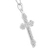 Pompeii3 1/4Ct T.W. Diamond Cross 10k White Gold Vintage Pendant 18" Chain Necklace - 2 of 4