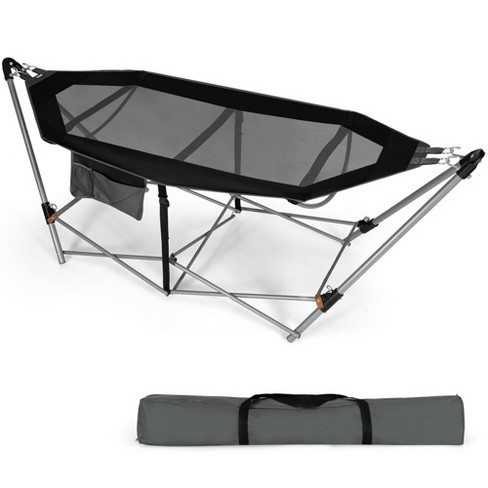 Costway Folding Hammock Indoor & Outdoor Hammock with Side Pocket & Iron Stand - image 1 of 4