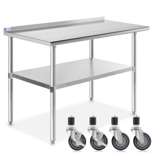 Commercial Grade Nsf Stainless Steel Top Work Table Chrome - Seville  Classics : Target