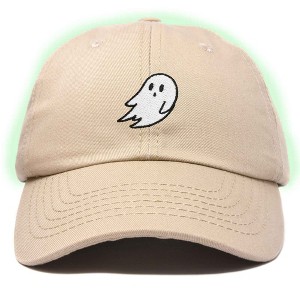 Dalix Ghost Glow in the Dark Embroidered Mens Womens Cotton Dad Hat Baseball Cap Adjustable - 1 of 4