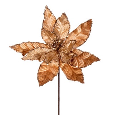Vickerman 24" Velvet Sequin Trim Poinsettia