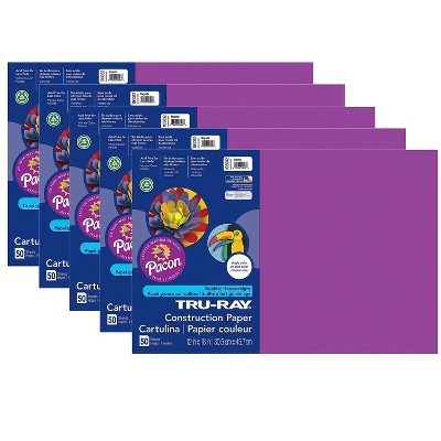 Pacon Prang Construction Paper Violet 12 X 18 50 Sheets Per Pack 5 Packs  (pac7207-5) : Target