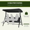 Aghana Digitals 3-Person Outdoor Patio Swing with Stand, Adjustable Canopy, Seat Cushion, 3 - 4 of 4