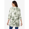 Woman Within Plus Size Three-Quarter Sleeve Notch-Neck Tunic - 3 of 4