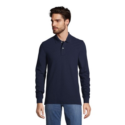 Lands' End Men's Comfort First Long Sleeve Solid Mesh Polo