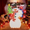 Costway 4 FT Christmas Snowman Lighted Decoration Waving Hand with 140 Pre-lit LED Lights - 2 of 4