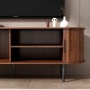 GlasFlength TV Stands and Consoles Modern Media Console with Sliding Doors and Storage for Living Room Office, Brown, 55"*15.75"*21.65" - 3 of 4