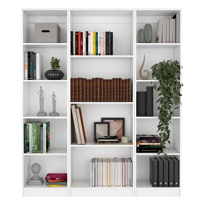 NicBex 3 Piece Bookcase Set Storage Cabinet Bookshelf with 14/15/19 Shelves for Living Room and Bedroom