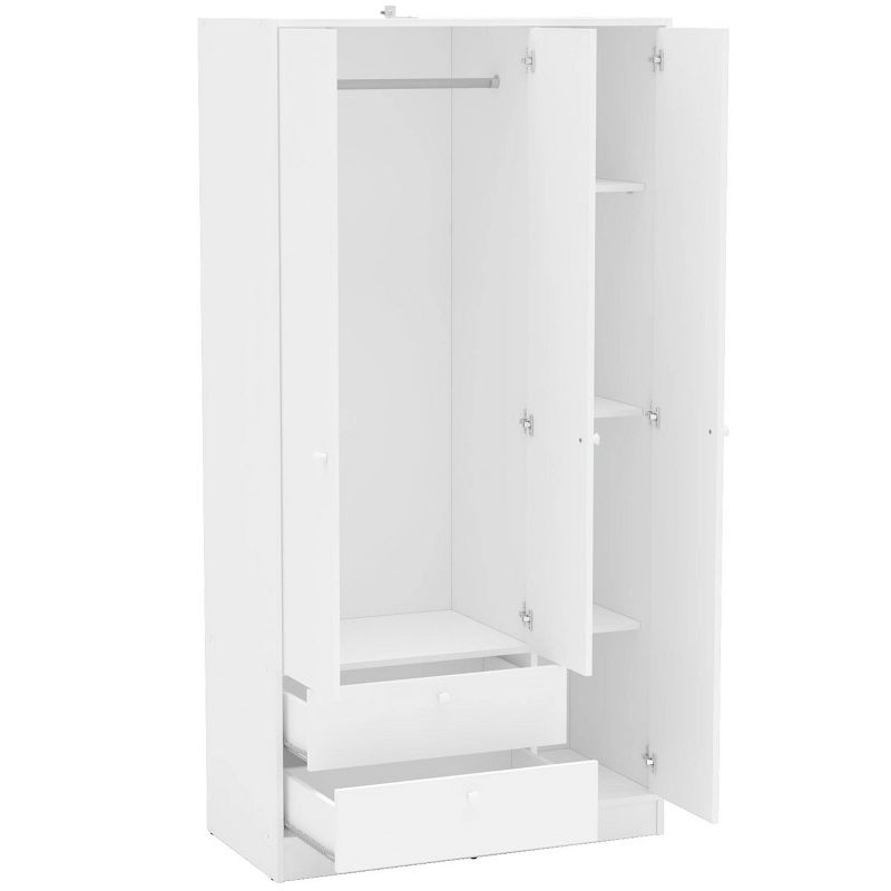 Denmark 3 Door and 2 Drawer Wardrobe White - Polifurniture, 3 of 9
