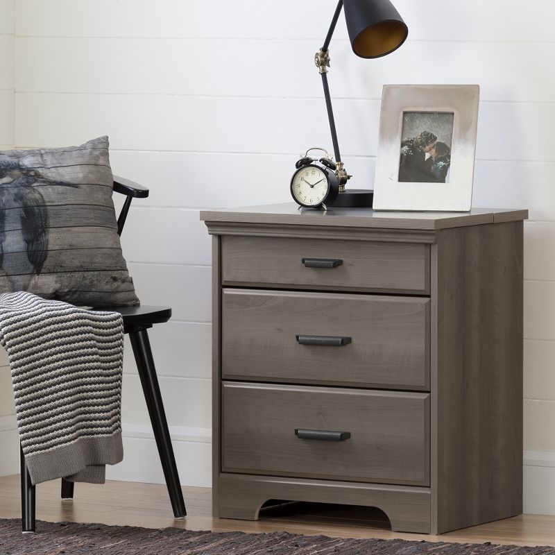 Flexible Nightstand with Charging Station and Drawers - South Shore, 3 of 11