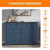 Cabinet Dresser Chest With 9 Drawers, Chest Of Drawers, Bedroom Dresser Blue - 3 of 4