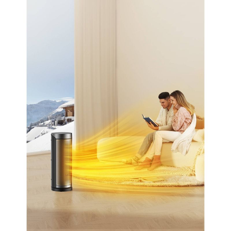 Dreo 1500W Solaris Plus PTC Heating Oscillating Tower Space Heater with Remote Silver, 4 of 7