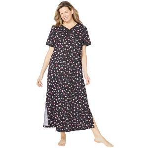 Dreams & Co. Plus Size Long Henley Sleepshirt - 1 of 4