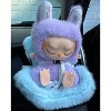 Doll Clothes Superstore Blue Plush Car Seat for 17.5 cm Labubu Dolls – Travel in Comfort and Style - 3 of 4