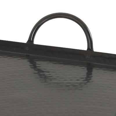 Sanzo Pewter Hammered Metal Rectangular Tray with Handles