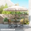 Tangkula 9.3 FT Solar Patio Umbrella w/ 32 LED Lights & Vented Top & Ruffles - 3 of 4