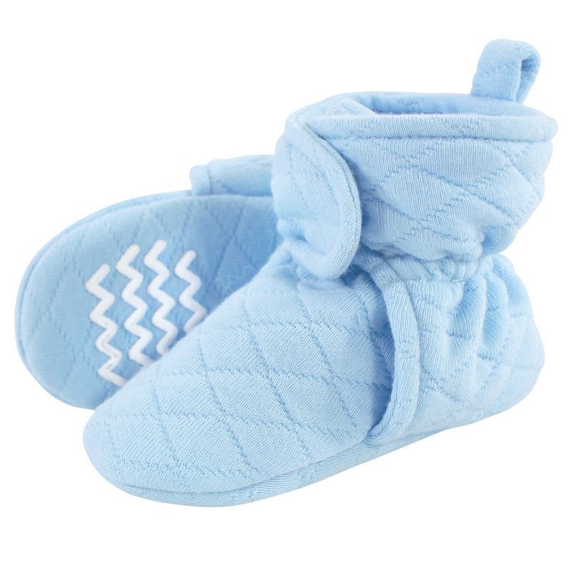 Hudson Baby Infant and Toddler Boy Quilted Booties, Light Blue, 1 of 4
