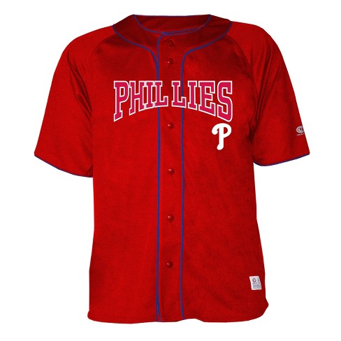 MLB Philadelphia Phillies Men's Button-Down Jersey - XL
