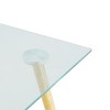 Okak Dining Table for Small Space, Contemporary Rectangle Tempered Glass Dining Table with Metal Legs for 4 People - 4 of 4