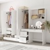 Famapy White Armoire With Vanity Table and Mirror Versatile Wardrobe - 2 of 4