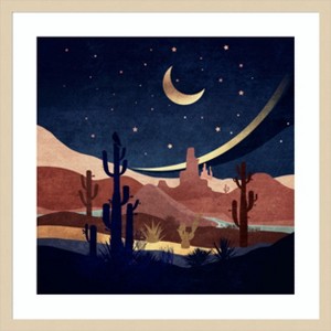 Amanti Art Blue Western Night by Emel Tunaboylu Wood Framed Wall Art Print 25 in. x 25 in. - 1 of 4