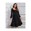 Clearlove Expecting Mothers' Square Neck Long Sleeve Maternity Dress Stretchy Comfort with Flattering Silhouette - 4 of 4