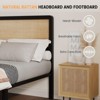 Coolmee Full/Queen Rattan Platform Bed, Bed Frame with Natural Rattan Headboard and Footboard, Metal Bed Frame with Under Bed Storage - 4 of 4