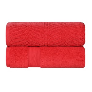 Chevron Zero Twist Cotton Solid and Jacquard Hand Towel Set of 6 by Blue Nile Mills - 1 of 4
