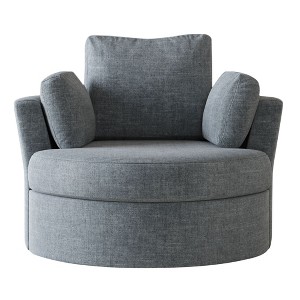 SEVOBAL Oversized Round Chair Lounge Chaise Indoor Sleeper Sofa Couch Bed Fluffy Boneless for Reading Living Room No Assembe, Blue, 42.1"*42.1"*34.2" - 1 of 4