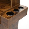 Sevobal Utility Storage Cabinets Stand Barber Station Hair Styling with Glass Door, 3-Tier Shelf, Dryer Tool Holders for Salon, Brown, 23"*15.8"*66.9" - 3 of 4