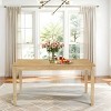 60'' Farmhouse Rectangle Dining Room Table,MDF Top Wood Rectangular Kitchen Table with Rubberwood Legs,Classic Dining Table for 6-Coolbibila - 2 of 4