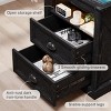 GlasFlength Nightstands Nightstand Farmhouse Style Bedside Table with Storage Drawers Simple Design for Bedroom, Black, 19.68"*15.75"*23.62" - 3 of 4