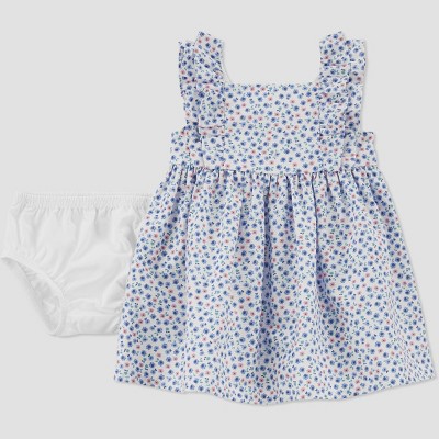 Image of Baby Girls' Floral Dress - Just One You® made by carter's Blue 3M