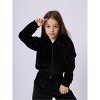 Mocamel Girls' Sport Style Velvet suit，Long Pant，Zipper Sweater with hat Suitable for Autumn Collection - 2 of 4