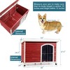 Lyngins Weather-Resistant Cedar Wood Dog House with Elevated Floor & PVC Door Curtain, Dog Kennel for Medium Dogs, Large Wooden Outdoor Dog Crate - 2 of 4