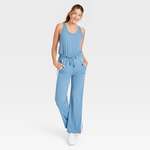 Women s Piped Tank Jumpsuit JoyLab Blue XL