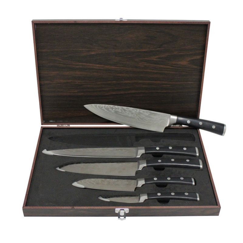 BergHOFF Antigua 7Pc Stainless Steel Cutlery Set, Wood Case, Sharpener, 2 of 9