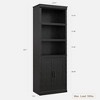 Bookshelves and Grey Bookcases with Doors, The Floor-Standing Bookcase Features Five Spacious Shelves for Display and Storage - 2 of 4