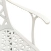 vidaXL 3 Piece Patio Bistro Set - Weather-Resistant Cast Aluminum Garden Furniture - White Industrial Style Outdoor Dining Set - 4 of 4