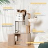Lirago Gray Cat Tree Condo 23.6x17.7x65.4"-3-in-1 Litter Box and Play Tower - 3 of 4
