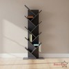 Basicwise Modern 9-Tier Wooden Tree Bookshelf Vertical Book Storage Rack Design Space-Saving Floor Standing Bookcase for Living Room Bedroom or Study - 4 of 4