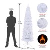 Maggift Artificial Plant 7.5FT White Slim Artificial Christmas Tree Includes Foldable Metal Stand Quick Shape Flock Decor, White, 29.92"*29.92"*80" - 3 of 4