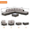 Sapphtopaz Patio Furniture Set Wicker Outdoor Chairs Sectional Sofa with Cushions and Coffee Table for Outdoor, Garden, Terrace - 2 of 4