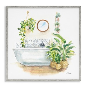 Stupell Industries Home Interior Bathroom Tub Framed Giclee Art - 1 of 4