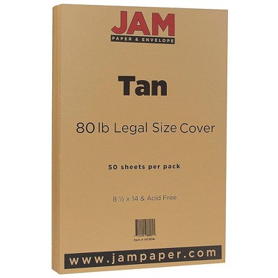 JAM Paper Legal Matte 80lb Colored Cardstock 8.5 x 14 Coverstock Tan Brown 16729546