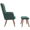 vidaXL Relaxing Chair - Dark Green With Footrest - 4 of 4